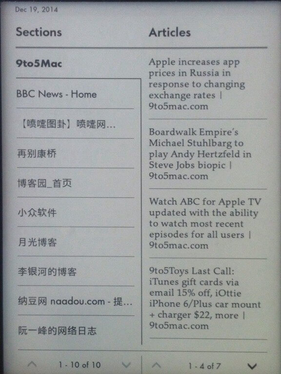 Kindle 上的显示效果